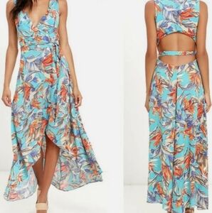 Floral Print Sleeveless Maxi Dress